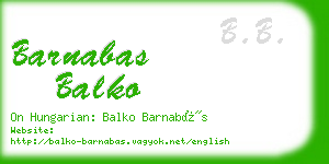 barnabas balko business card